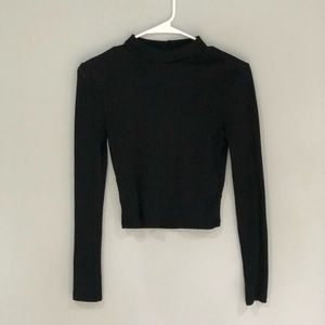 Black Cropped Long Sleeve Shirt ✨